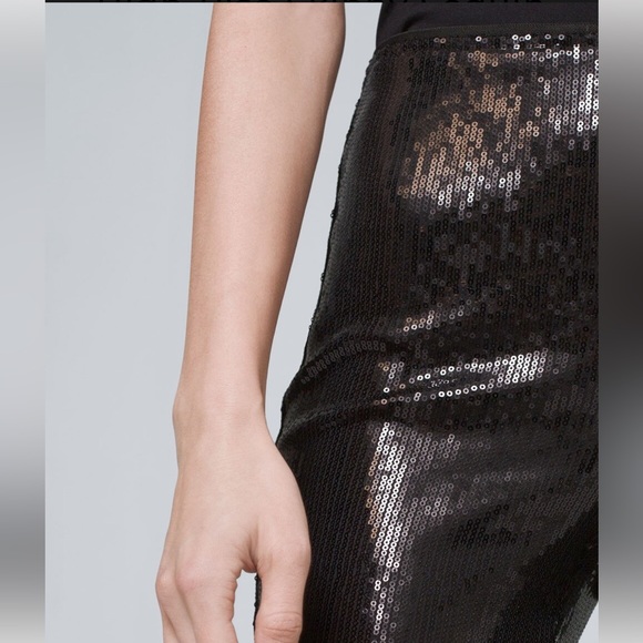 White House Black market High-Rise Skinny Sequin Knit Pants. - Picture 4 of 10